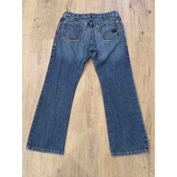 Ariat Jeans Mens 34x32 M4 FR Relaxed Boot Cut Dark Wash Fire Resistant Cat2 Work - Picture 9 of 11